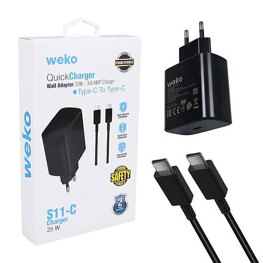 S11-C 25 Watt Siyah Telefon Şarj Başlık Adaptörü + Type-C To Type-C Kablo Özellikleri