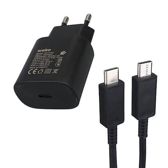 WK-27877 25 Watt Şarj Başlık Adaptörü + Type-C to Type-C kablo - 3