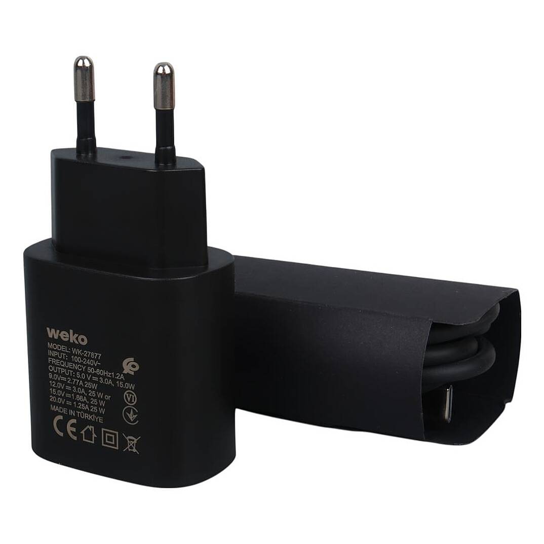 WK-27877 25 Watt Şarj Başlık Adaptörü + Type-C to Type-C kablo - 2